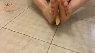 Banana Footjob and Crush ending
