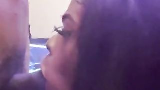 Beautiful Ebony Trans Show off Tight Ass and Pretty Feet with a Blowjob Tease