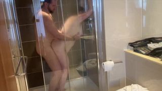 Shower Sex while Cuckold Husband Films us