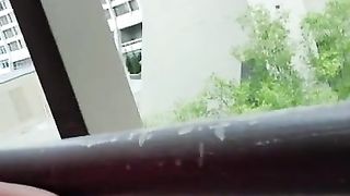 JusAgirl - EXHIBITIONIST Caught by Security Guard EXTREME RISKY Masturbating on Car in Parking Deck