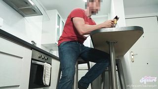 Horny Pregnant Woman Fucking and Squirting before getting two Oral Creampies