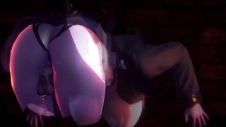 3D HENTAI Dark Elf Stuck in Fireplace and Fucked