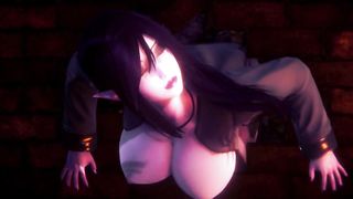 3D HENTAI Dark Elf Stuck in Fireplace and Fucked