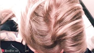 Tattooed Girl Public Blowjob Dick Boyfriend at the Locker Room