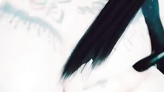 Horror Girl Plays with her Tits