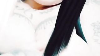 Horror Girl Plays with her Tits