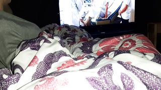 Step Mom gives Step son a Handjob during Movie Night, Secretly with Family Around!