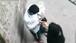Paki Aunty in Black Burqa enjoys Muslim Sex with Paki Boy on Road
