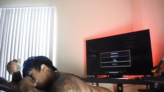 Ebony BBW gives Sloppy Head to Gamer SUBSCRIBE to OF//@lexisshawdybadd @shotsbyscout for Full Video