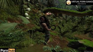 Hunter Fucks Black Panther in the Jungle 4K 60 FPS Animation