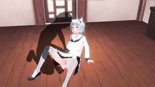 3D HENTAI Teacher Fucks a Schoolgirl with a Vibrator in the Ass