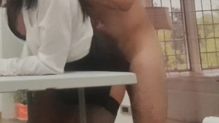 Webcam with Secretary Stocking and Sexy Dress