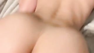 Asian Girlfriend Creams all over White Cock