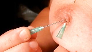 Needle nipple fucking