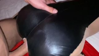 Fucking Doggystyle in Latex Catsuit and Cum on Latex Ass