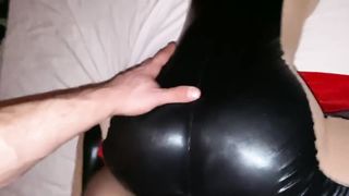 Fucking Doggystyle in Latex Catsuit and Cum on Latex Ass