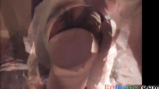 Satin blouse, satin panties facesitting cumshot on panties