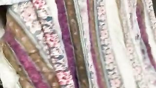 Sassy MILF Flashes her Pussy while Changing, Great Saggy Tits Mature