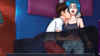 Summertime Saga - Blue Haired Girlfriend Wakes up to a Huge Cock ( Eve) (20.10)