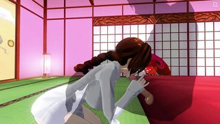 3D HENTAI Cummed on Redhead Girlfriend all over Face