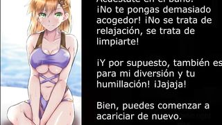 MISTY FEMDOM HENTAI JOI - BATHTUB HUMILIATION PISS PLAY Español