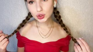 Cute Schoolgirl Decided to try herself as a Fetish Model