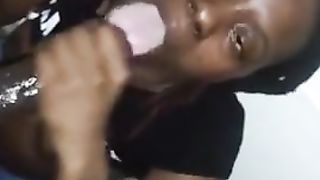 Ebony Dick Sucker Loves Cum