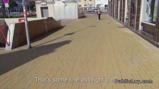 Czech amateur fucking pov in public for cash