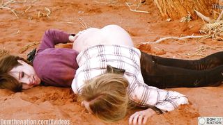 Rebel Rhyder pressed into the dirt and ass fucked hard while cuck Brooke Johnson gets nothing: a Domthenation anal BDSM documentary