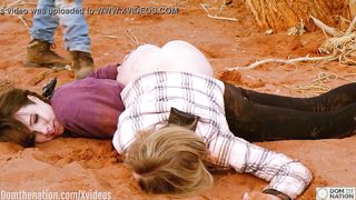 Rebel Rhyder pressed into the dirt and ass fucked hard while cuck Brooke Johnson gets nothing: a Domthenation anal BDSM documentary