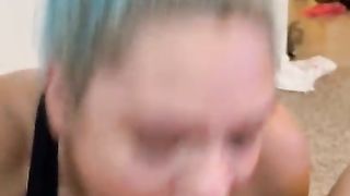 Lightskinned BBW gives Celebrity BBC Sloppy Blow Job