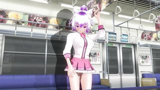 3D HENTAI Schoolgirl didn't Wear Panties on the Train (Part 1)
