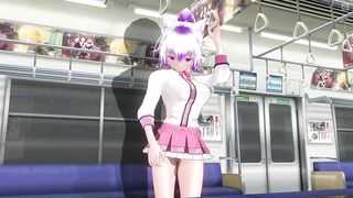 3D HENTAI Schoolgirl didn't Wear Panties on the Train (Part 1)