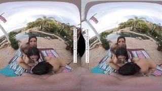 It's a Naughty America Day at the Pool with 3 Hot Babes!