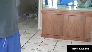 Cute Freckle Faced its Cleo Strokes a Hard Cock on Webcam!