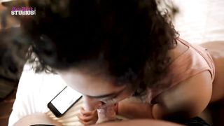 Low Key Fuck my Big Tits StepDaughter while she Watches Porn - Gabriela Lopez