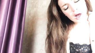 Powerful Squirt and Blowjob with Cum on Face/ Blue Gloves