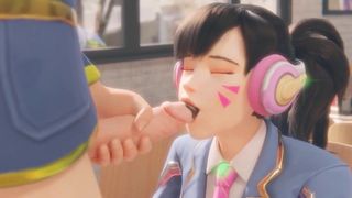 3D Compilation: School Girl Dva Blowjob Masturbate and Anal Hard Fucked