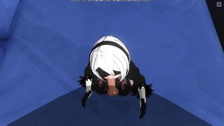 3D HENTAI POV Passionate Blowjob from Hot 2B