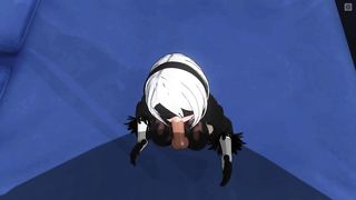 3D HENTAI POV Passionate Blowjob from Hot 2B