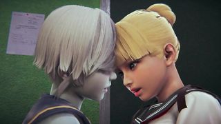 School Girlfriend Rubs High School Girl's Pussy