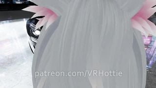 Fuck on Car Hood Blonde White Hair Lace Pussy Piercing Blowjob Mouth Gag Choker Ass POV Lap Dance