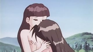 Lesbian teens having fun at the lake