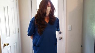 Nurse Wetting her Scrubs