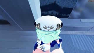 Sucrose POV fucked, swallows a load of cum before getting fucked - Genshin Impact Hentai.