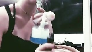 Cute Tweaker Girl Blowing Clouds