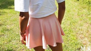 The Girl with Oil Body makes Sloppy Deepthroat Outside/rough Sex/cumhoot-maria Kalos