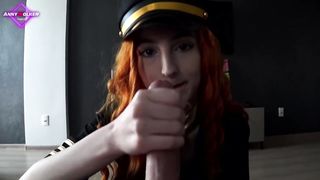 Flight Attendant got off the Plane and Immediately got on her Boyfriend's Cock - Anny Walker