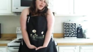 Chubby Teen Girl Slowly Stripping (then Masturbates) in Kitchen