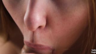 This Redhead Russian Babe knows how to Please. Close-up Wet POV Blowjob